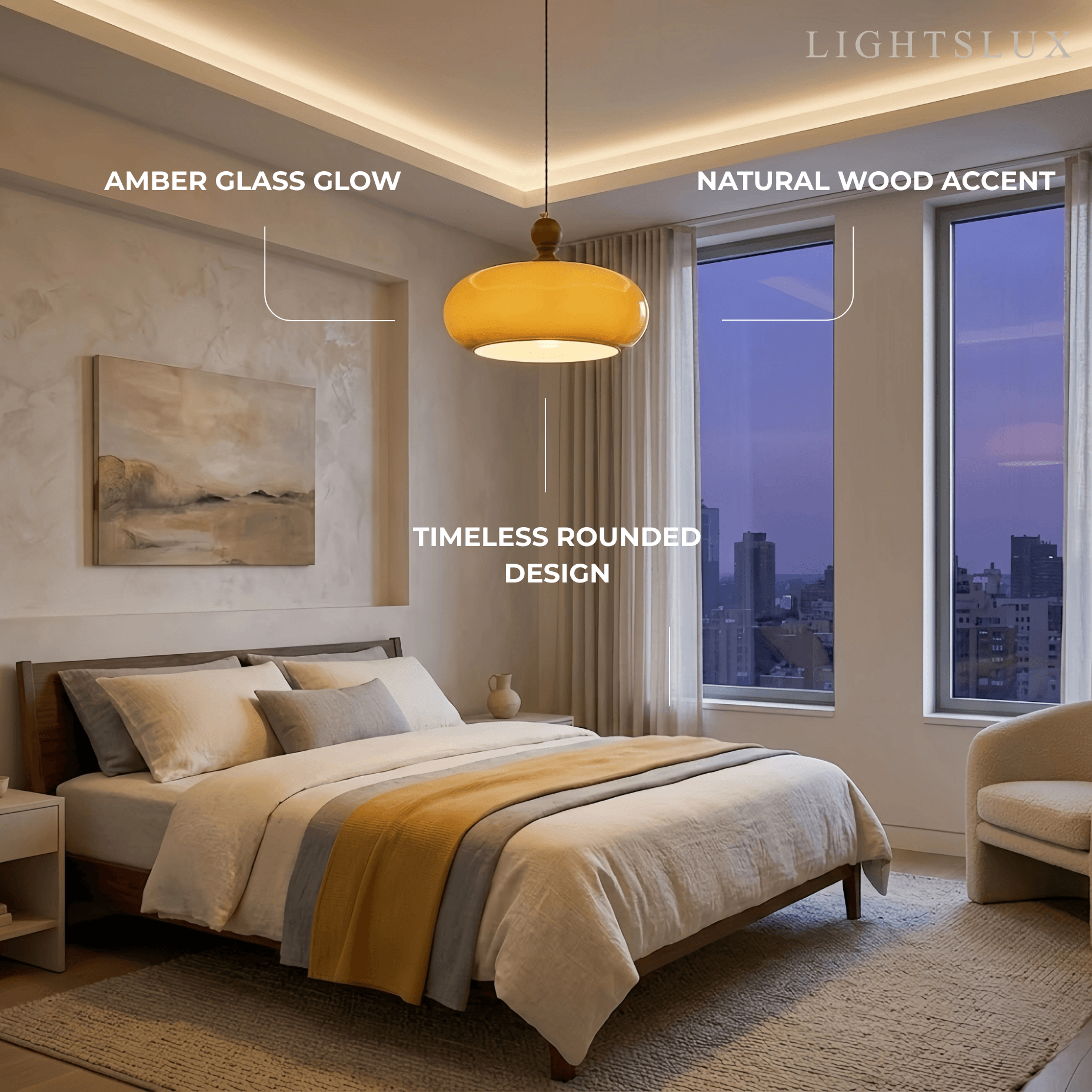 Classic Glass Pendant Light — Walnut/Brown for Dining Room - Flindria