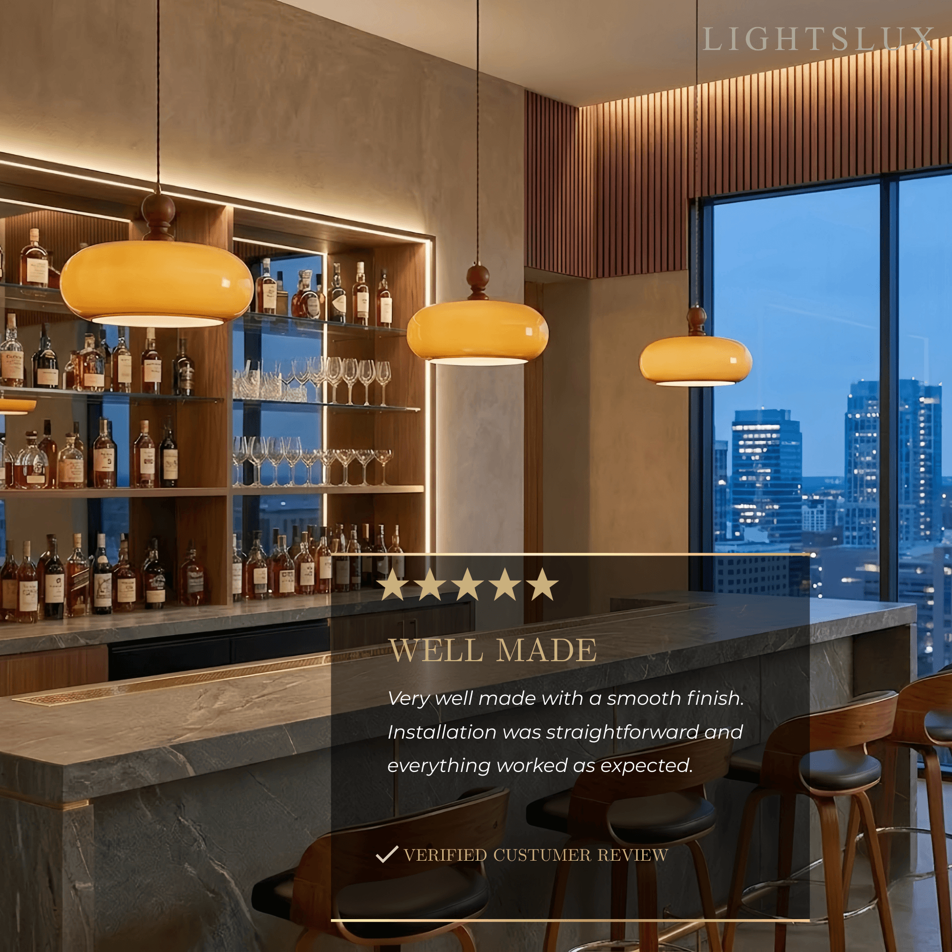 Classic Glass Pendant Light — Walnut/Brown for Dining Room - Flindria