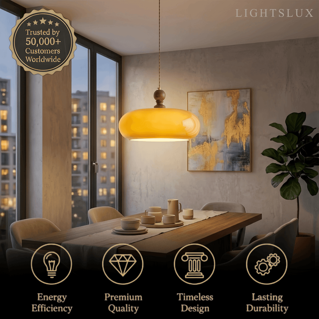 Classic Glass Pendant Light — Walnut/Brown for Dining Room - Flindria