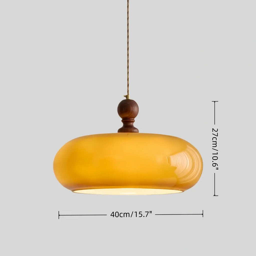Classic Glass Pendant Light — Walnut/Brown for Dining Room - Flindria