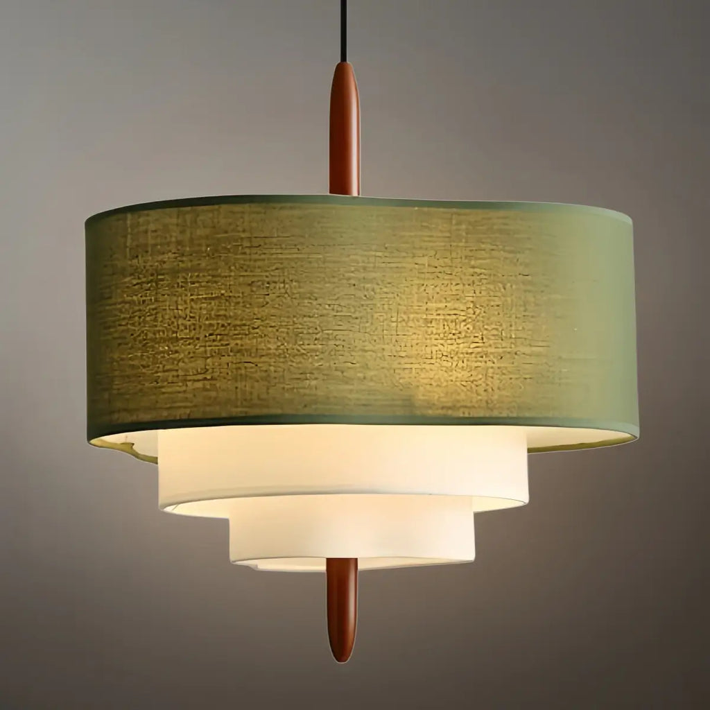 Modern Fabric Pendant Light – White or Green for Dining Room - Flindria