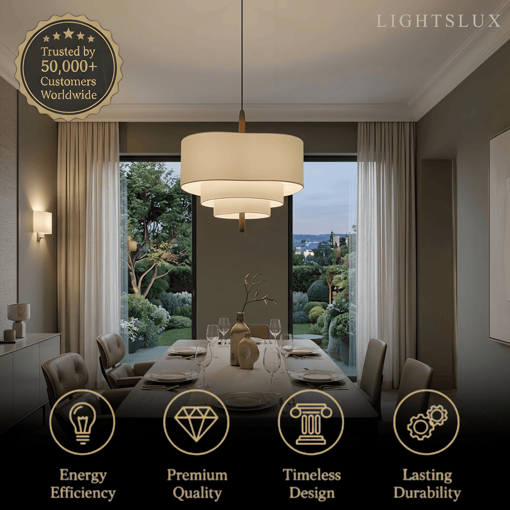 Modern Fabric Pendant Light – White or Green for Dining Room - Flindria