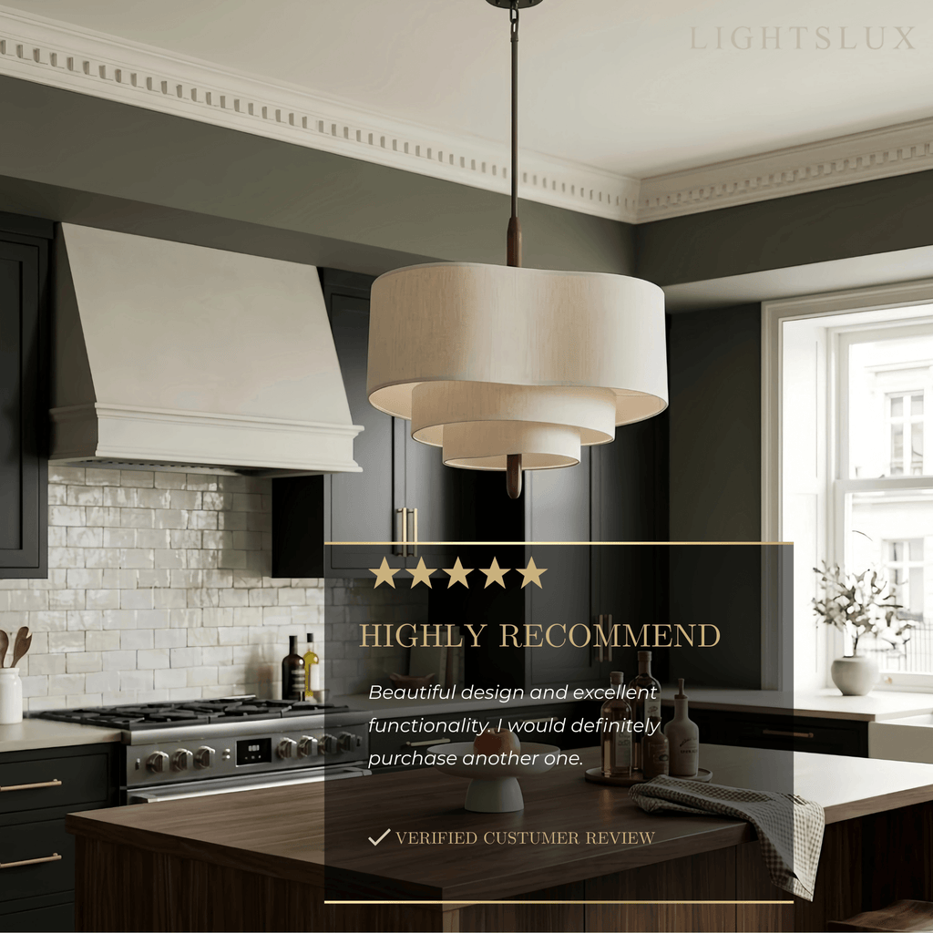 Modern Fabric Pendant Light – White or Green for Dining Room - Flindria