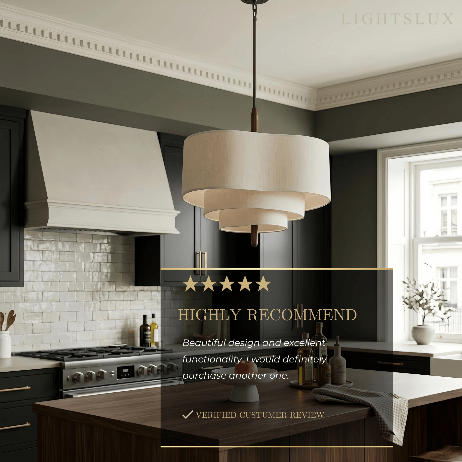 Modern Fabric Pendant Light – White or Green for Dining Room - Flindria