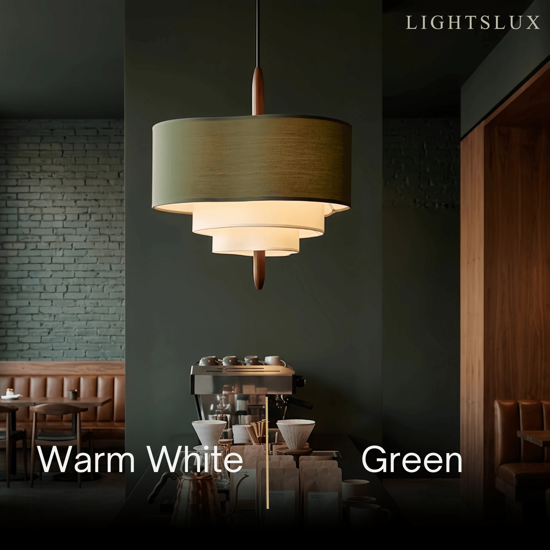 Modern Fabric Pendant Light – White or Green for Dining Room - Flindria