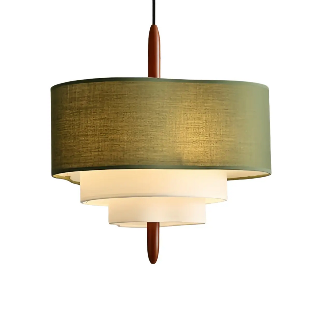 Modern Fabric Pendant Light – White or Green for Dining Room - Flindria