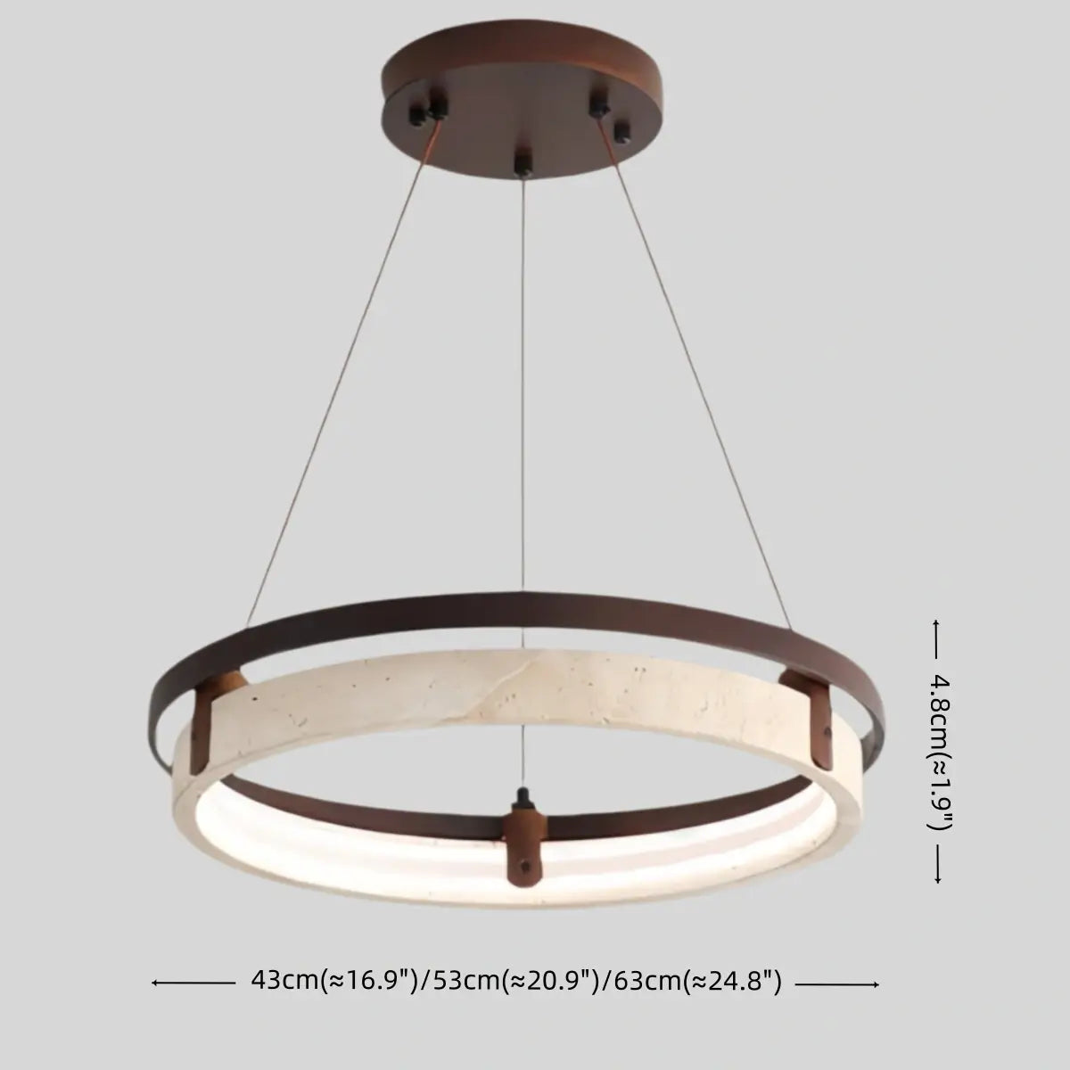 Lámpara colgante moderna de travertino — Amarillo/nogal para comedor - Flindria