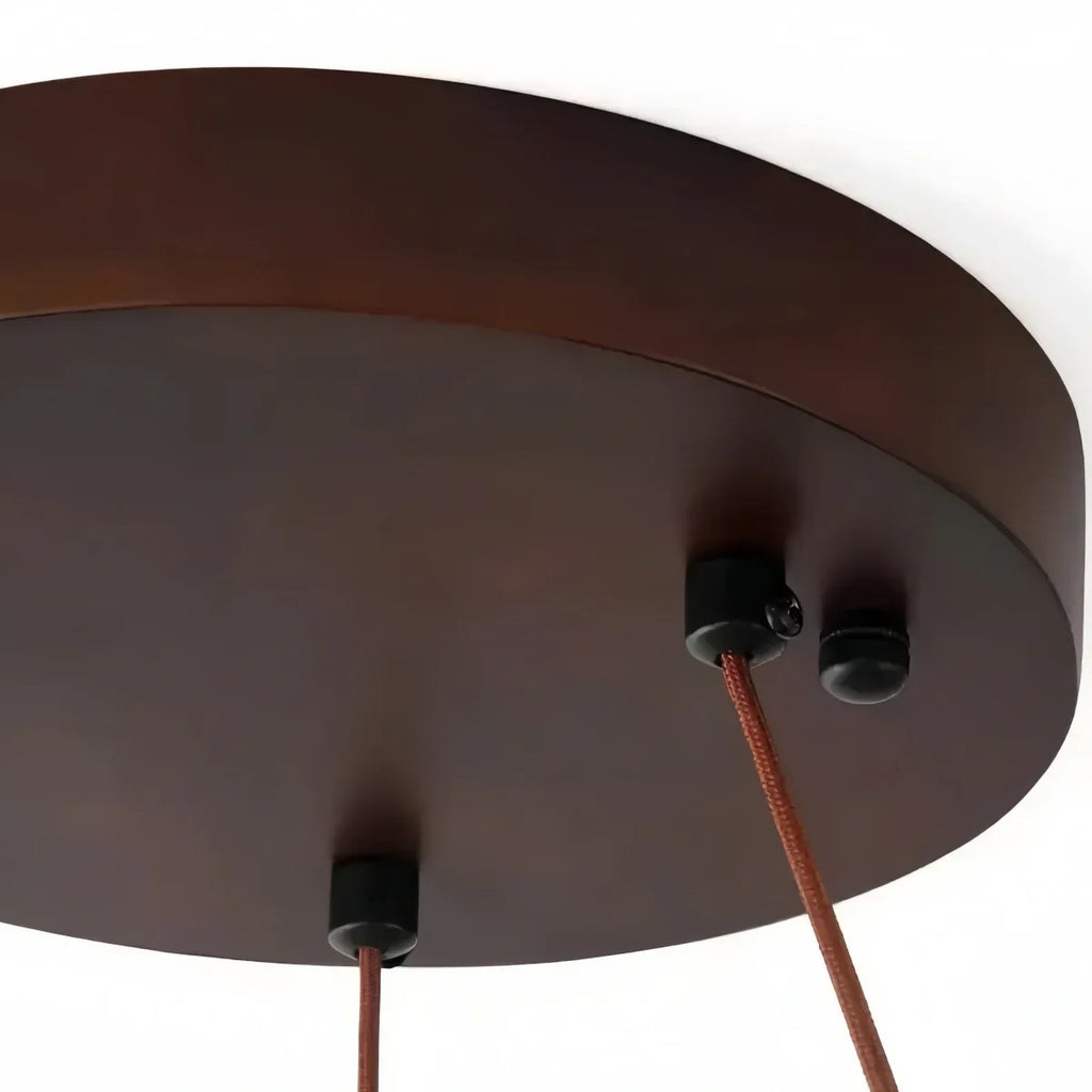 Lámpara colgante moderna de travertino — Amarillo/nogal para comedor - Flindria