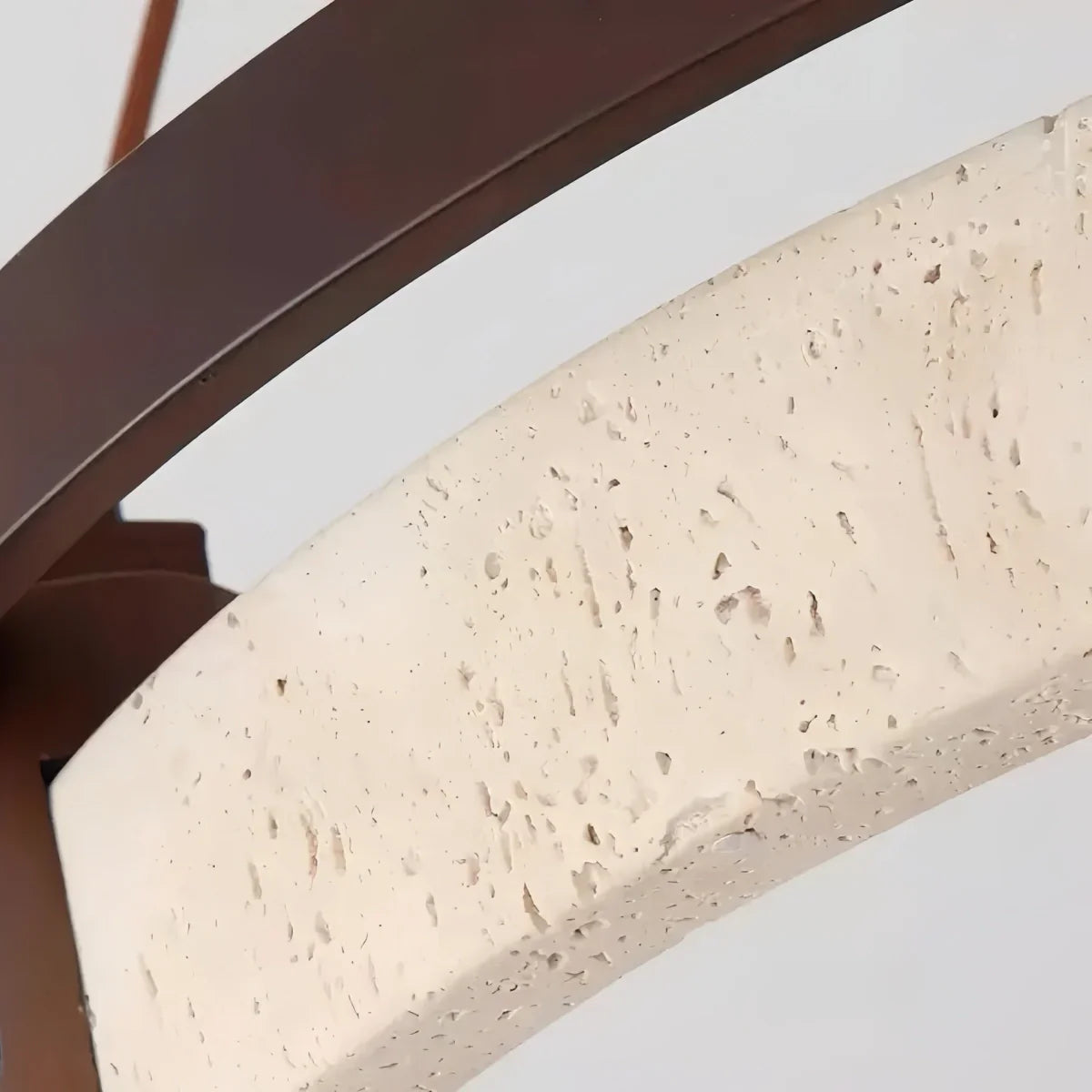Lámpara colgante moderna de travertino — Amarillo/nogal para comedor - Flindria