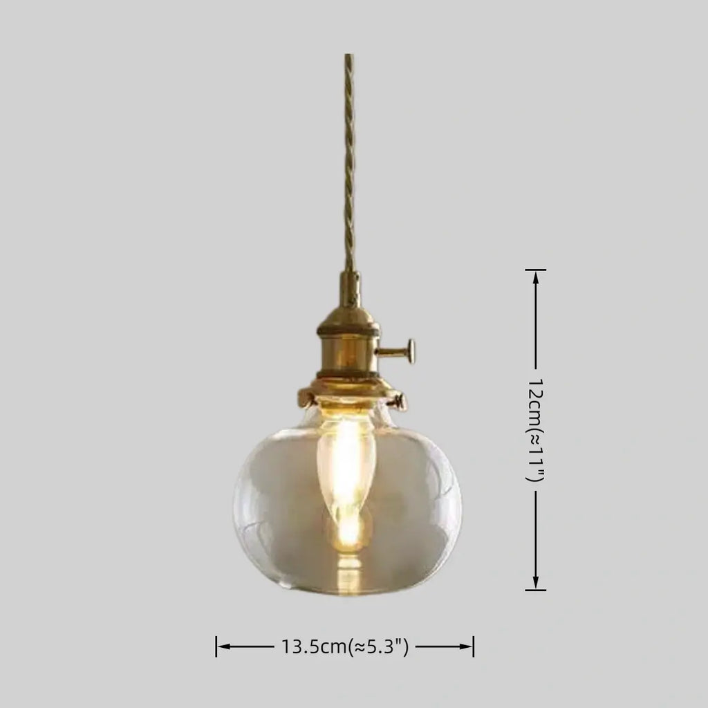 Vintage Glass Pendant Light -- Brass & Clear for Dining Room - Flindria