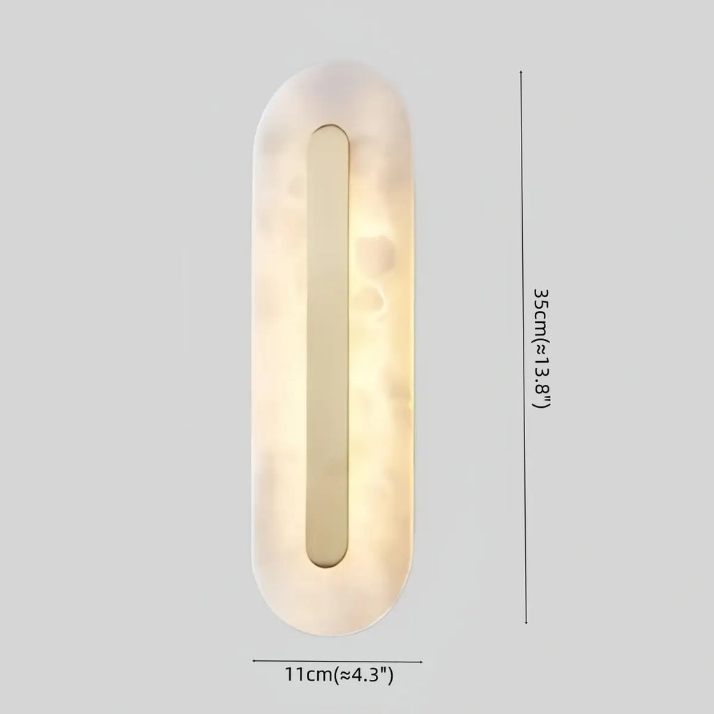 Modern Alabaster Wall Lamp — Brass & White for Living Room - Flindria