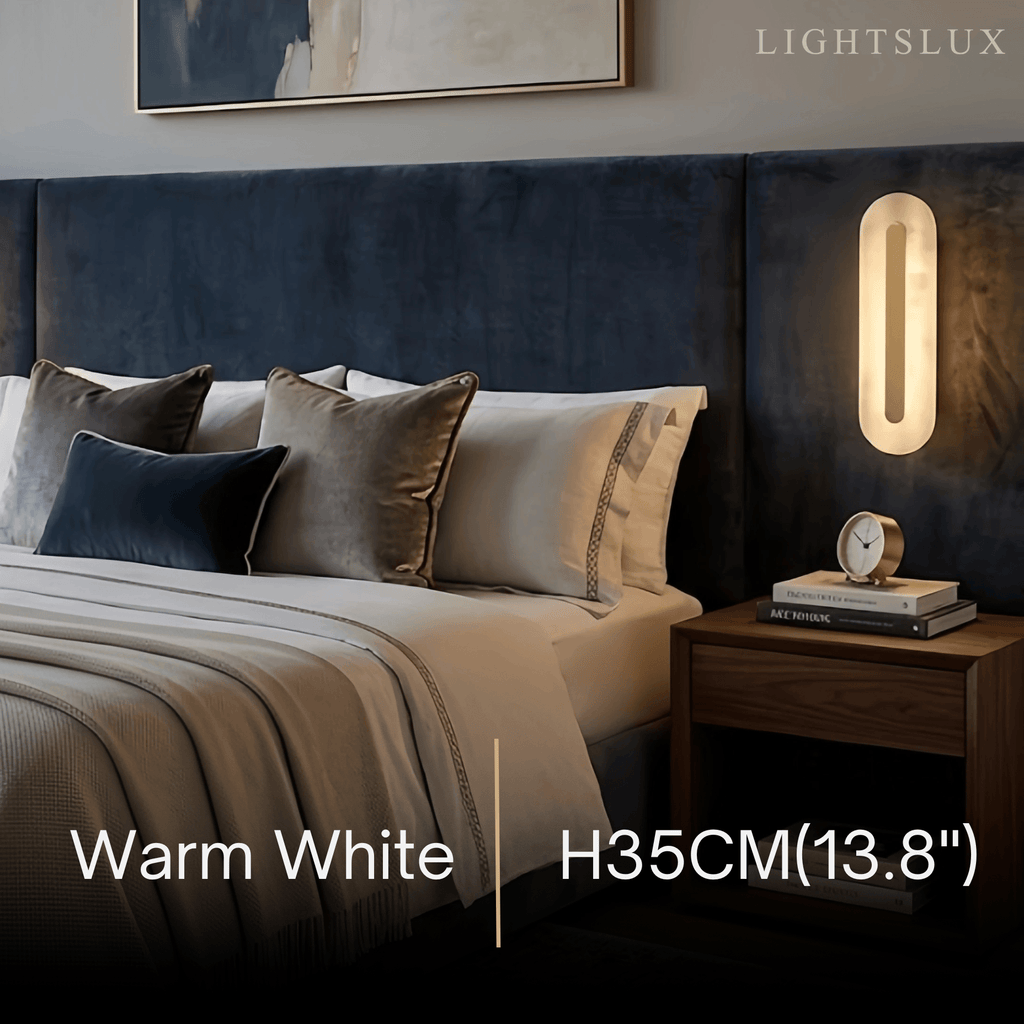 Modern Alabaster Wall Lamp — Brass & White for Living Room - Flindria