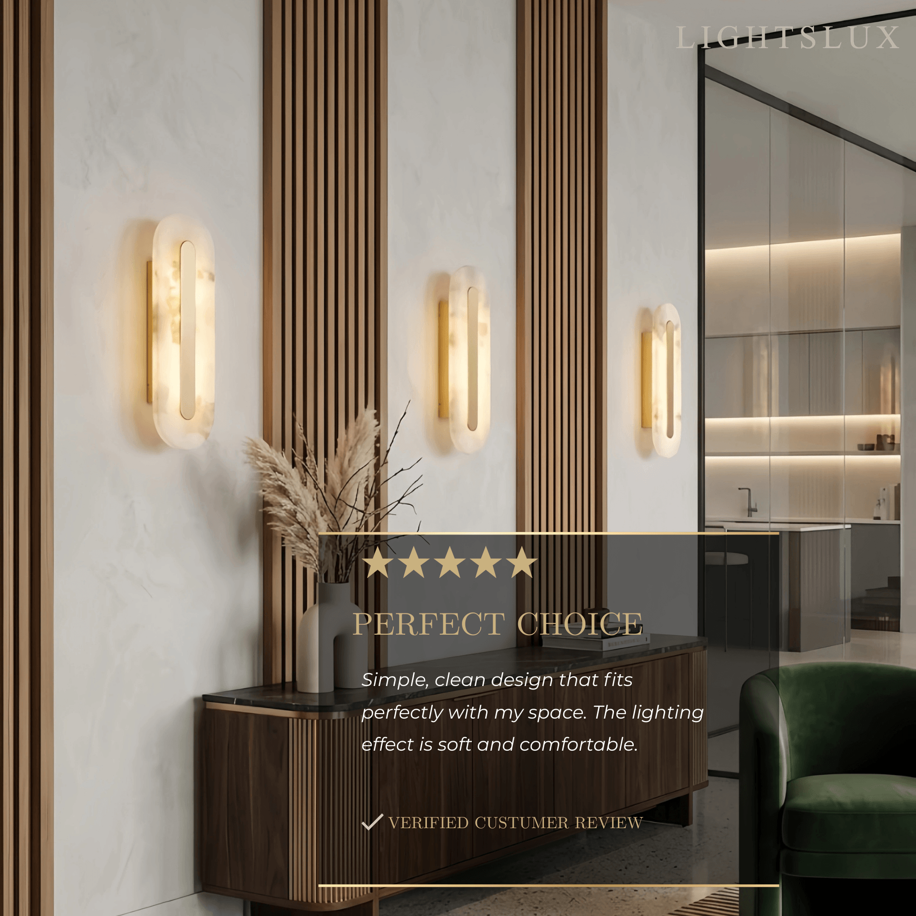 Modern Alabaster Wall Lamp — Brass & White for Living Room - Flindria