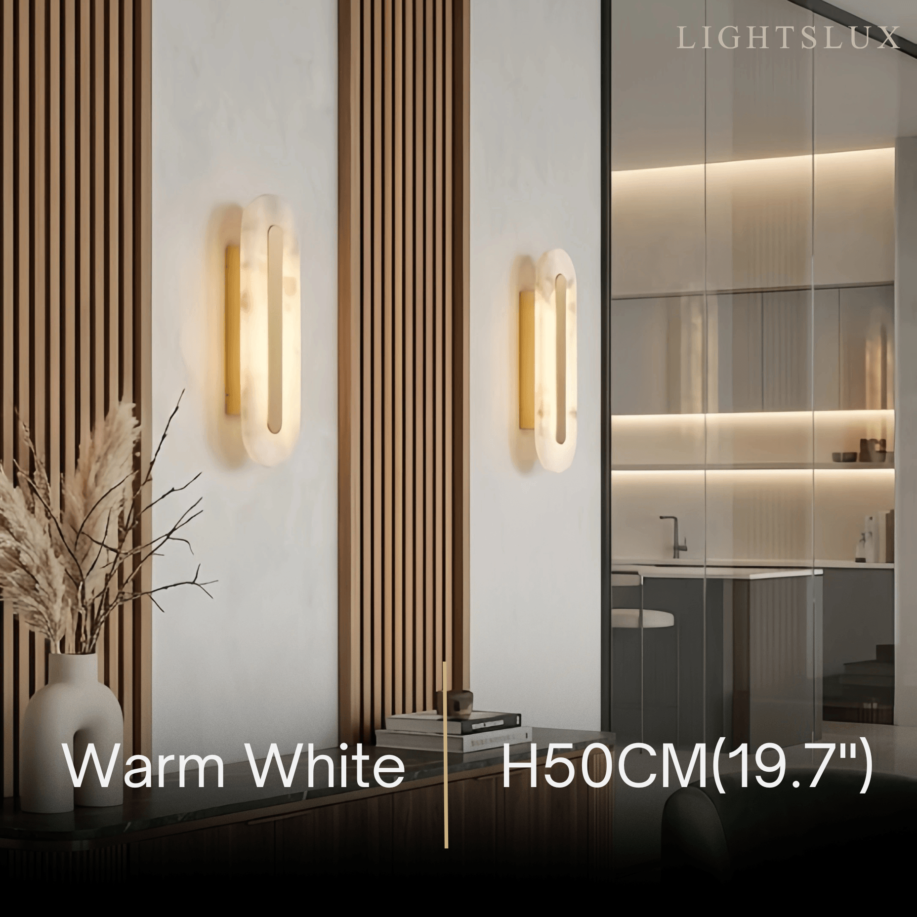 Modern Alabaster Wall Lamp — Brass & White for Living Room - Flindria