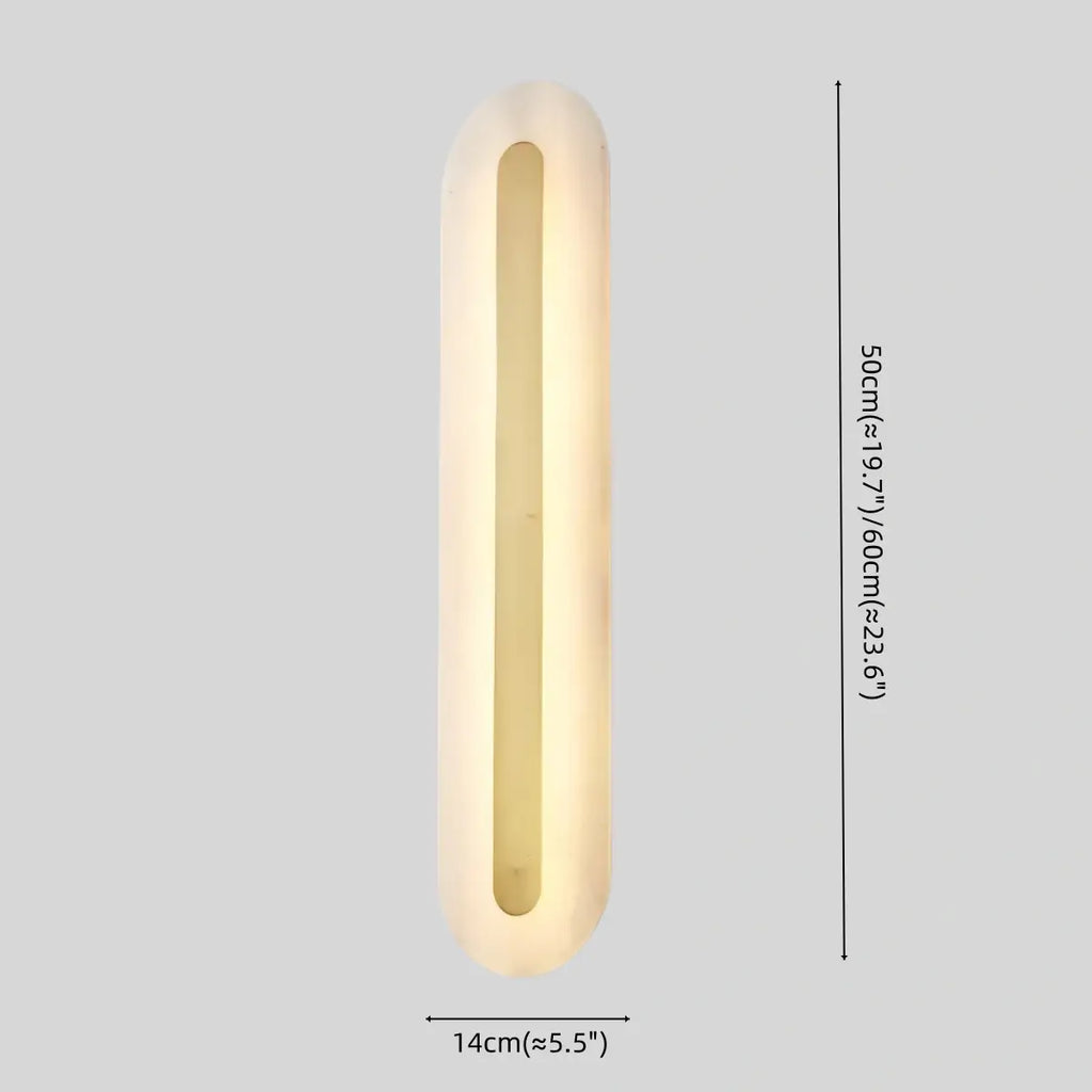 Modern Alabaster Wall Lamp — Brass & White for Living Room - Flindria