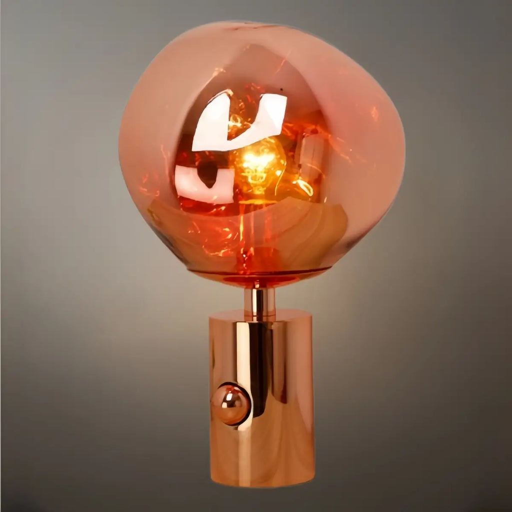 Lampe de table moderne — Métal chrome/or/orange pour salon - Flindria