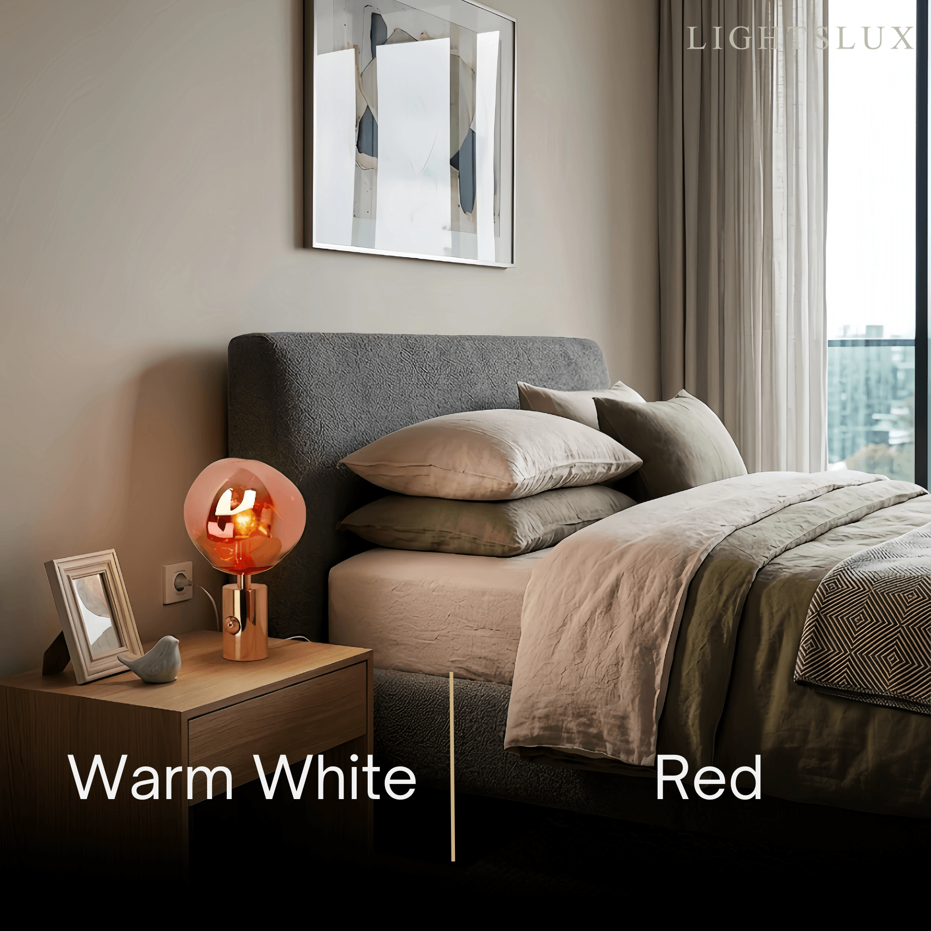 Lampe de table moderne — Métal chrome/or/orange pour salon - Flindria
