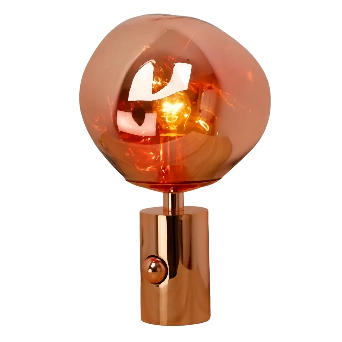 Lampe de table moderne — Métal chrome/or/orange pour salon - Flindria