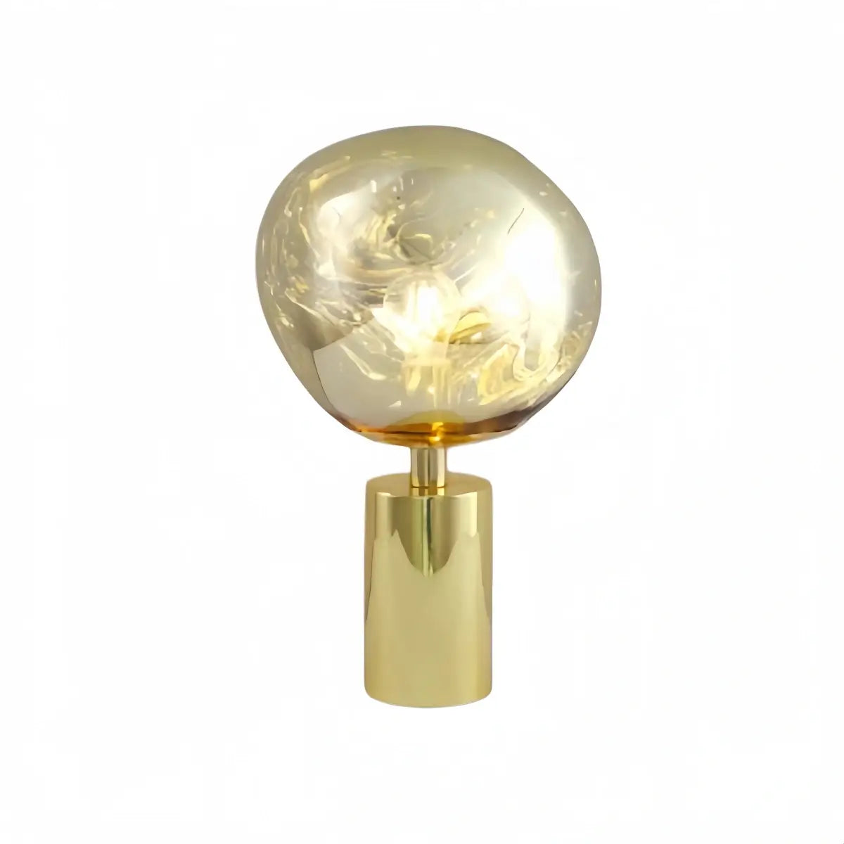 Lampe de table moderne — Métal chrome/or/orange pour salon - Flindria