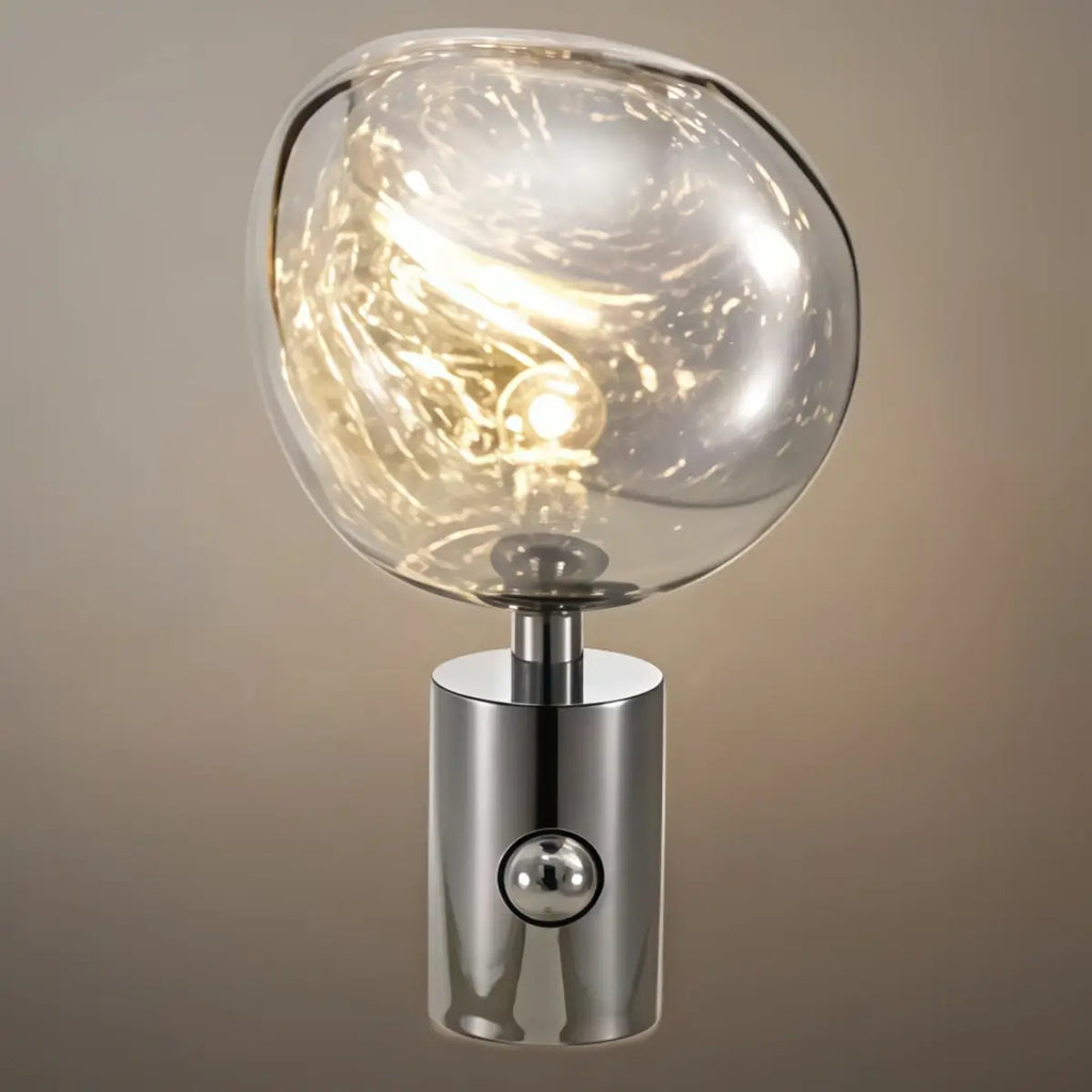 Lampe de table moderne — Métal chrome/or/orange pour salon - Flindria