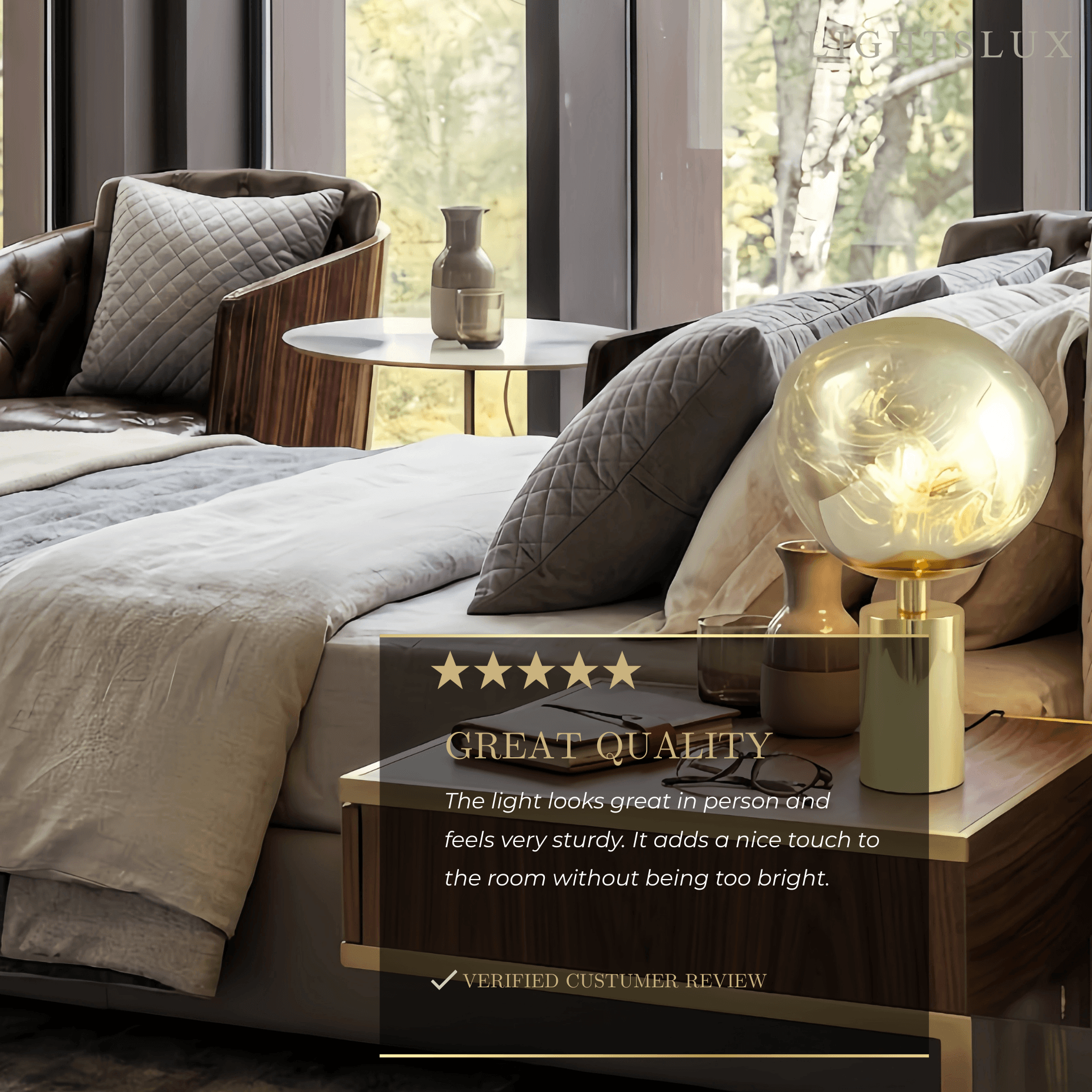 Moderne Bordlampe — Metal Krom/Guld/Rød til Stue - Flindria