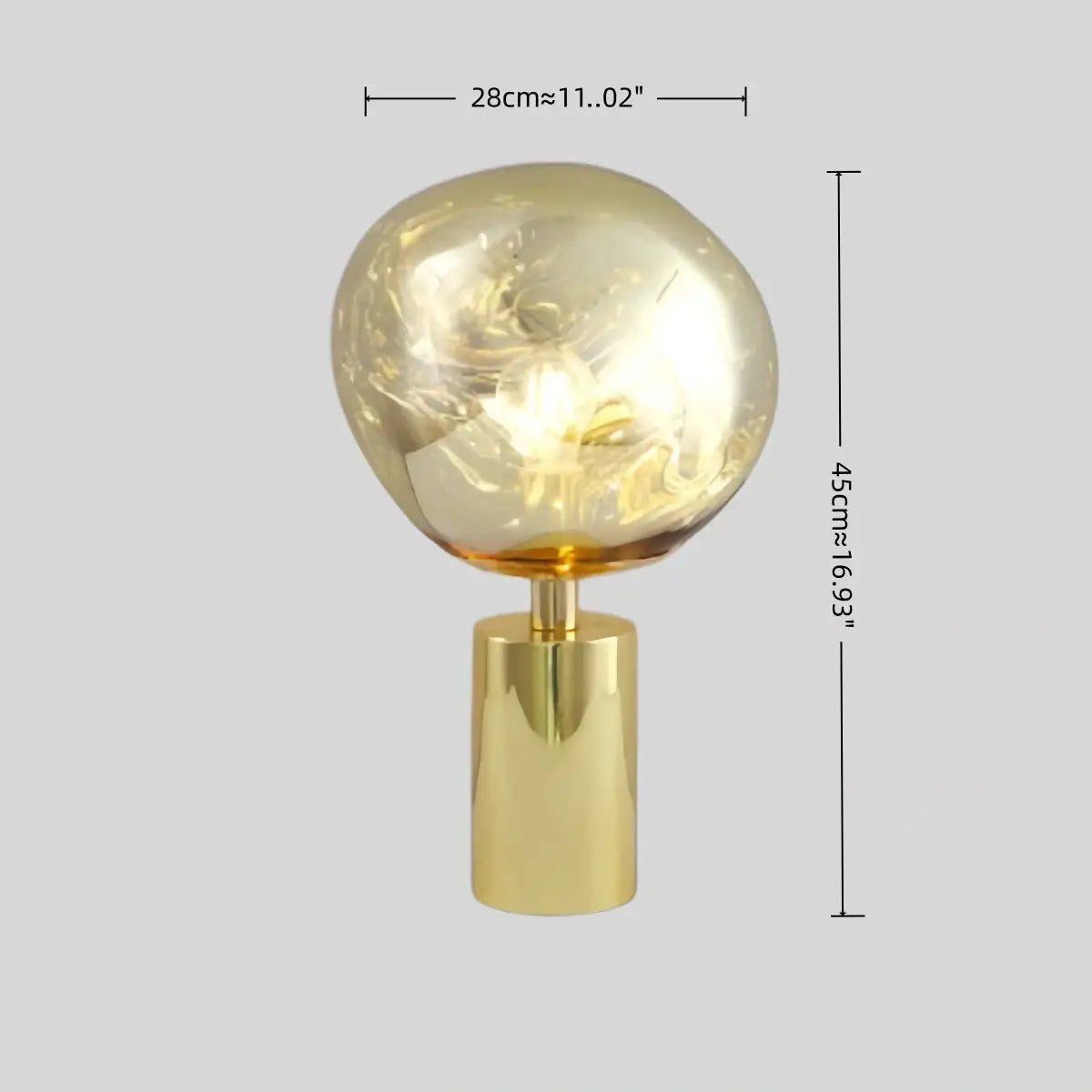 Lampe de table moderne — Métal chrome/or/orange pour salon - Flindria