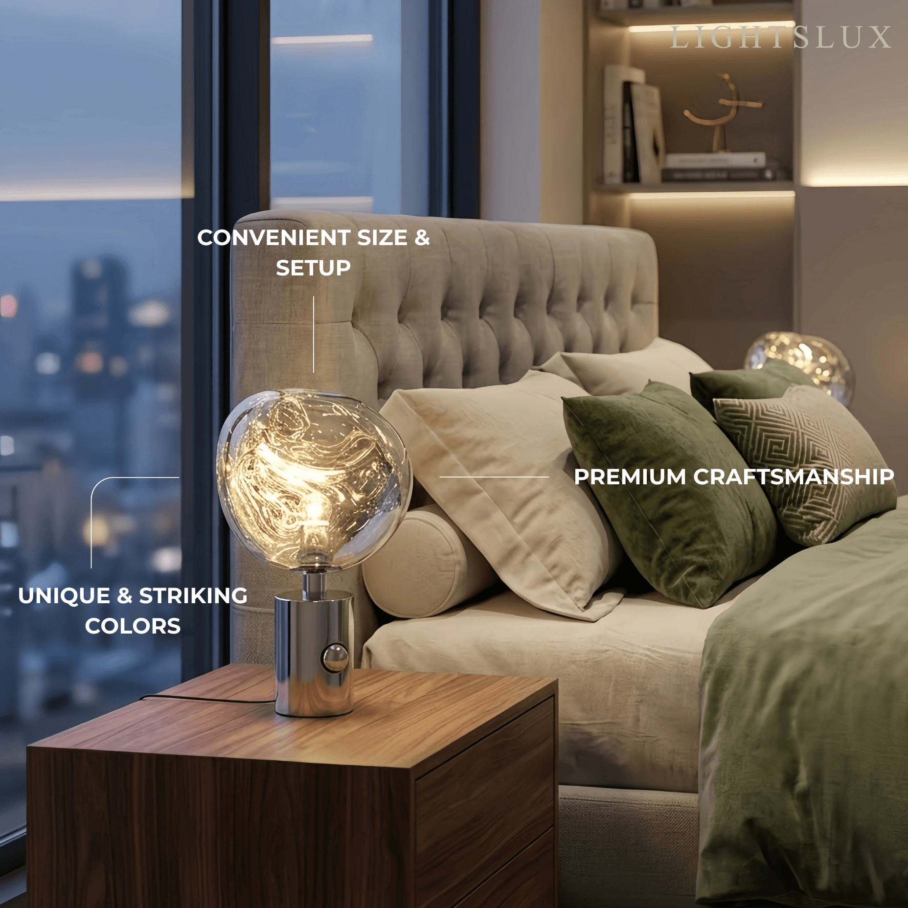 Moderne Bordlampe — Metal Krom/Guld/Rød til Stue - Flindria