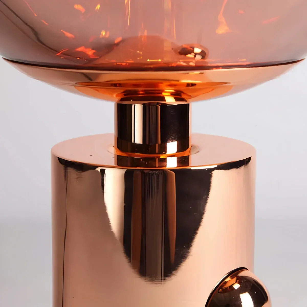Lampe de table moderne — Métal chrome/or/orange pour salon - Flindria