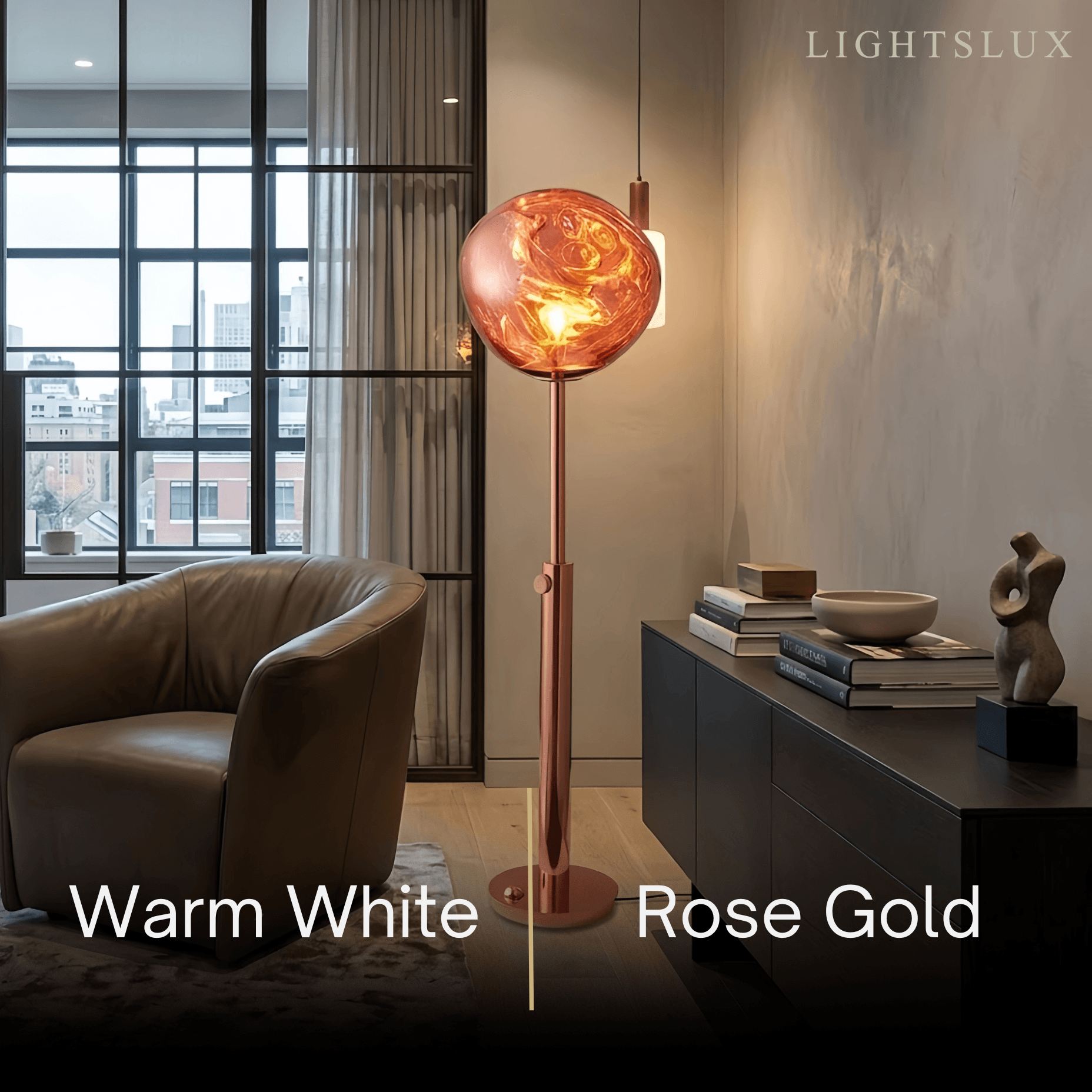 Modern Floor Lamp — Metal Aluminum for Living Room - Flindria