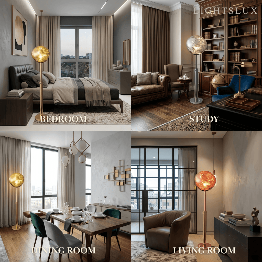 Modern Floor Lamp — Metal Aluminum for Living Room - Flindria