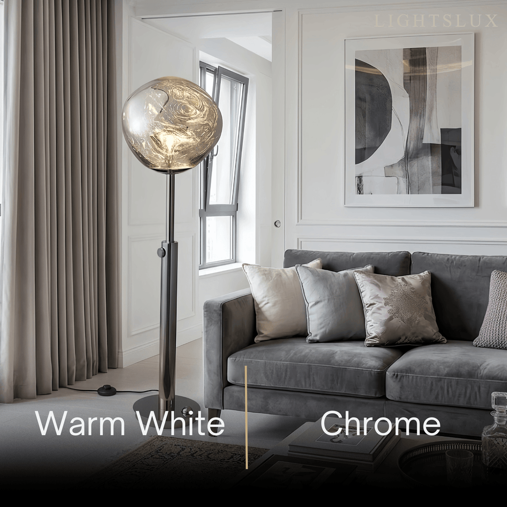 Modern Floor Lamp — Metal Aluminum for Living Room - Flindria
