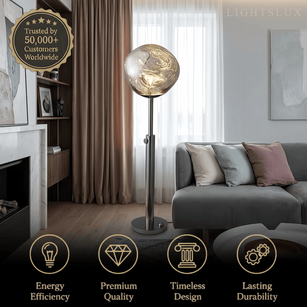 Modern Floor Lamp — Metal Aluminum for Living Room - Flindria