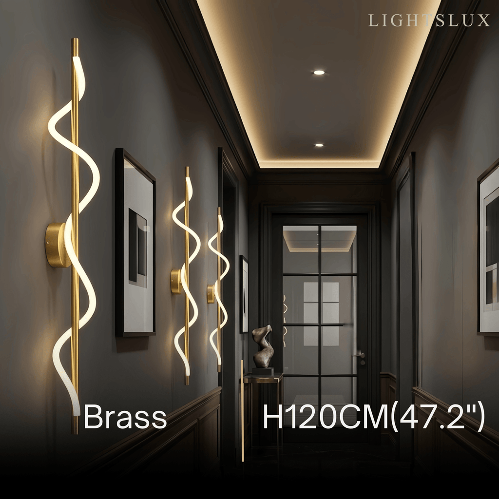 Minimalistyczna lampa ścienna — lina i mosiądz z funkcją ściemniania do sypialni i salonu - Flindria