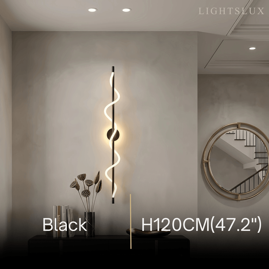 Minimalistyczna lampa ścienna — lina i mosiądz z funkcją ściemniania do sypialni i salonu - Flindria