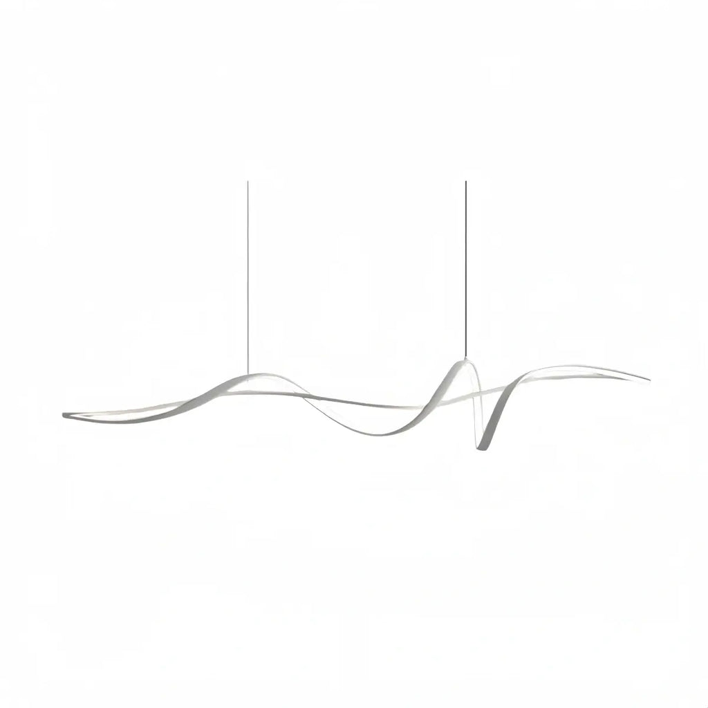 Modern LED Wave Pendant Light — Black Aluminum for Dining Room - Flindria