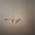 Modern LED Wave Pendant Light — Black Aluminum for Dining Room - Flindria