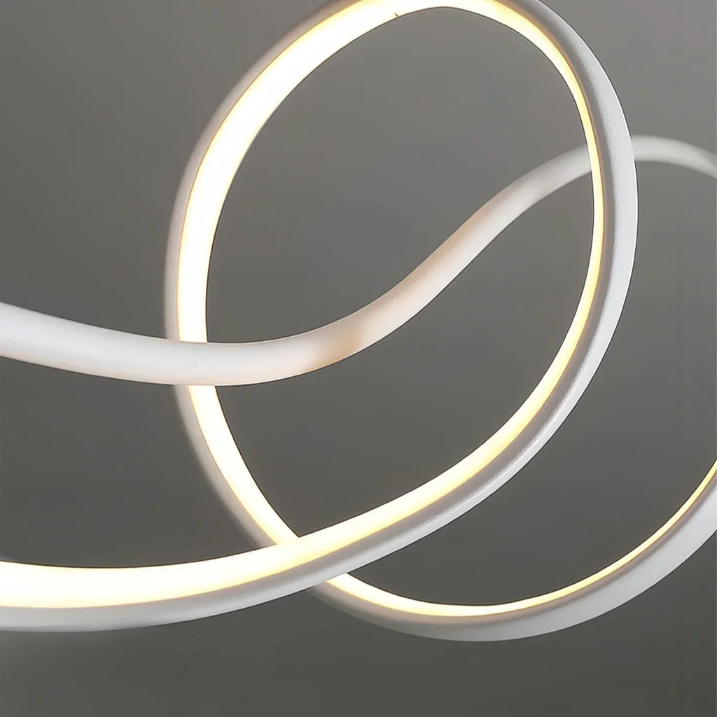 Modern LED Wave Pendant Light — Black Aluminum for Dining Room - Flindria