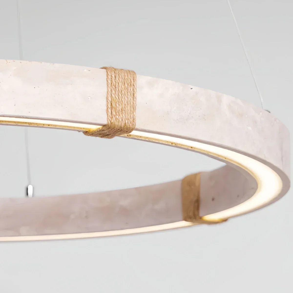 Modern Travertine Chandelier – Natural Stone Ceiling Light for Living Room - Flindria