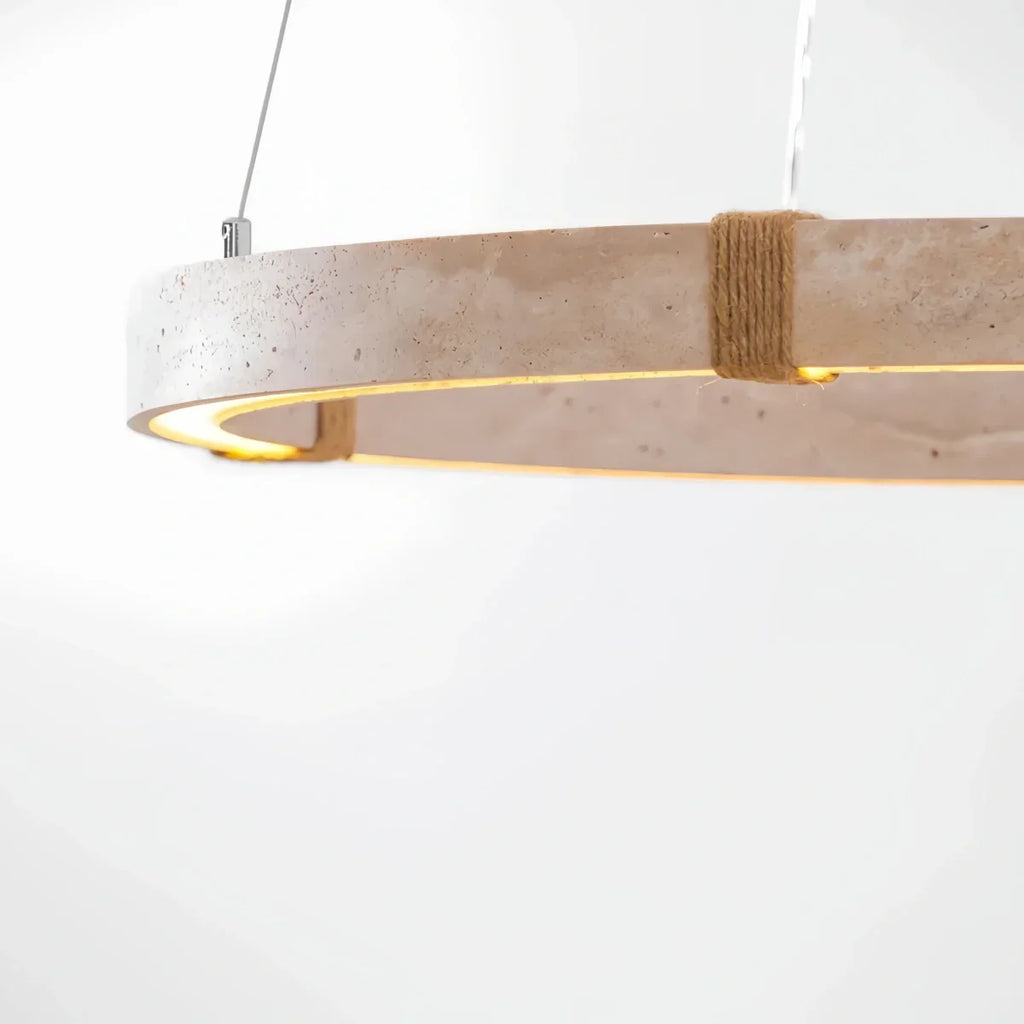 Modern Travertine Chandelier – Natural Stone Ceiling Light for Living Room - Flindria
