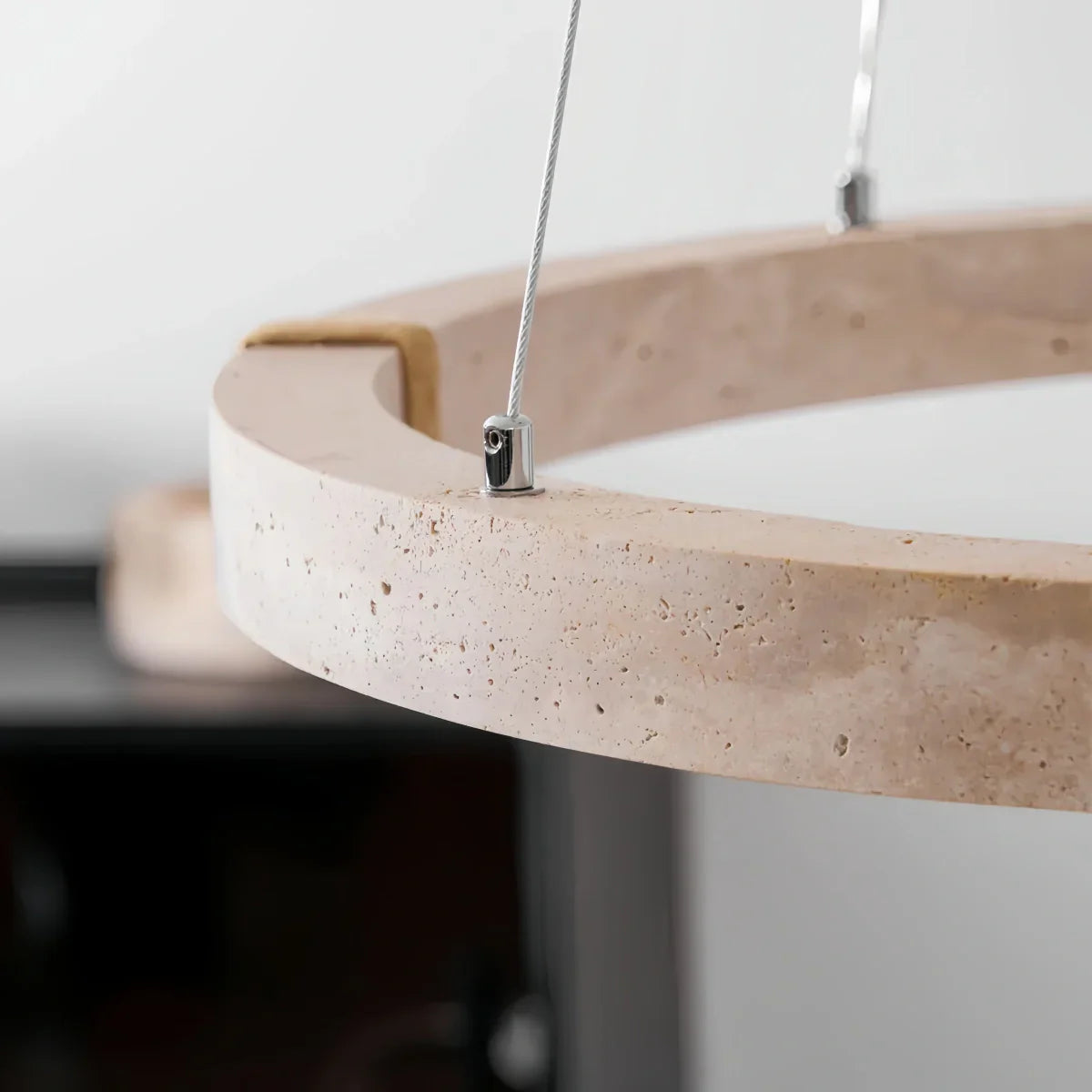 Modern Travertine Chandelier – Natural Stone Ceiling Light for Living Room - Flindria