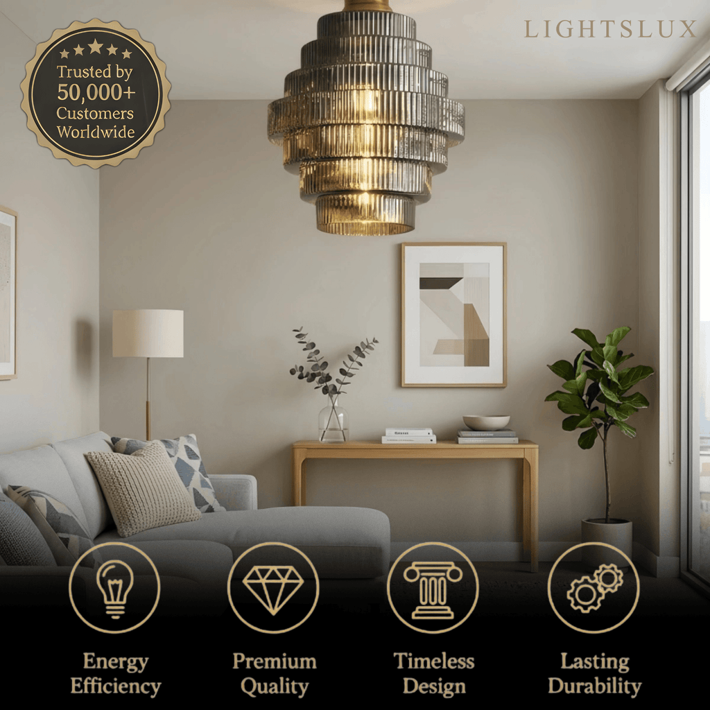 Modern Glass Pendant Light -- Brass & Amber/Smoke Gray for Dining Room - Flindria