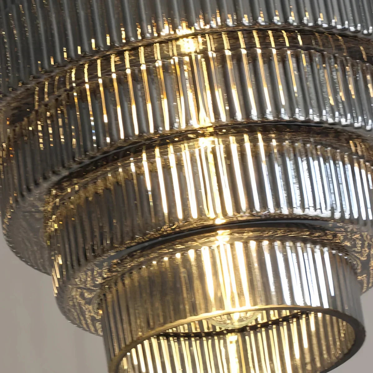 Modern Glass Pendant Light -- Brass & Amber/Smoke Gray for Dining Room - Flindria