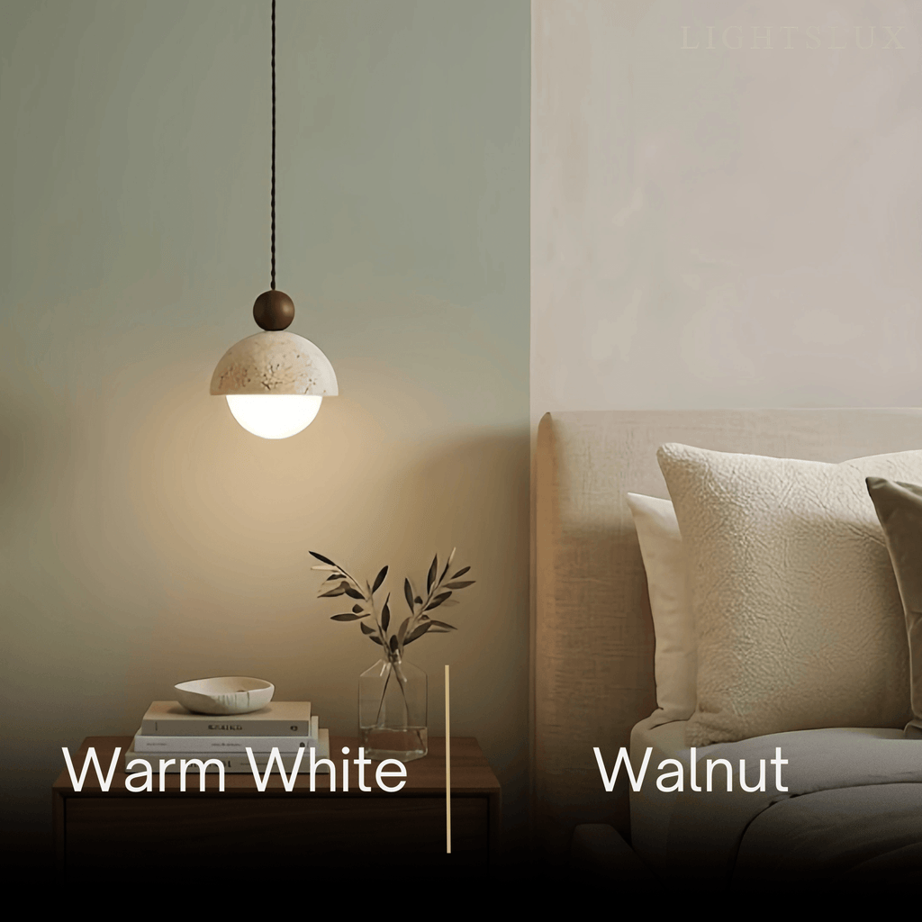 Modern Travertine Pendant Light  —  Natural for Dining Room - Flindria