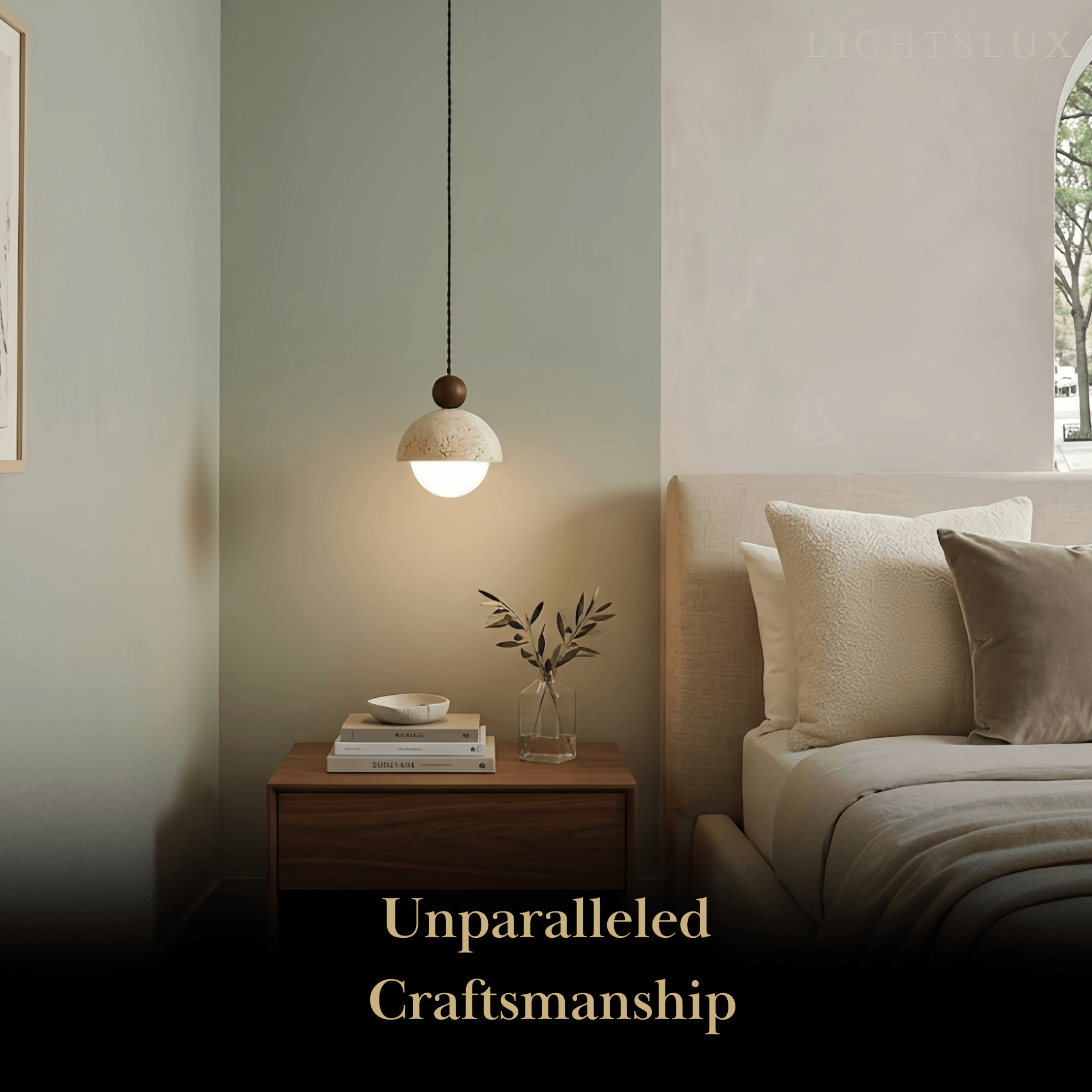 Modern Travertine Pendant Light  —  Natural for Dining Room - Flindria
