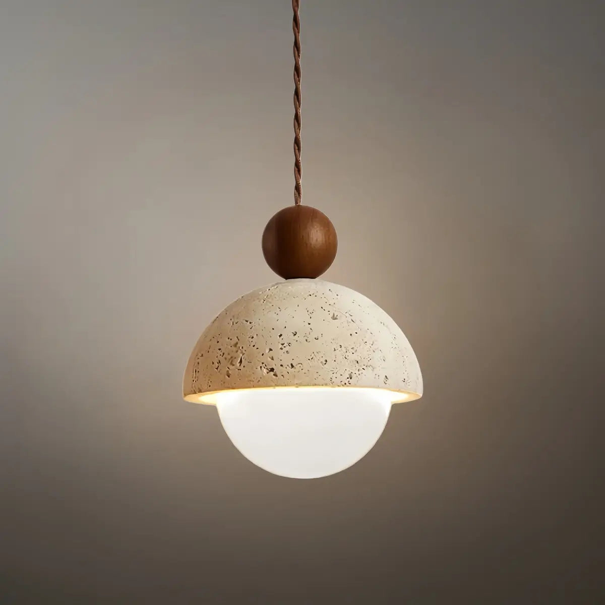 Modern Travertine Pendant Light  —  Natural for Dining Room - Flindria