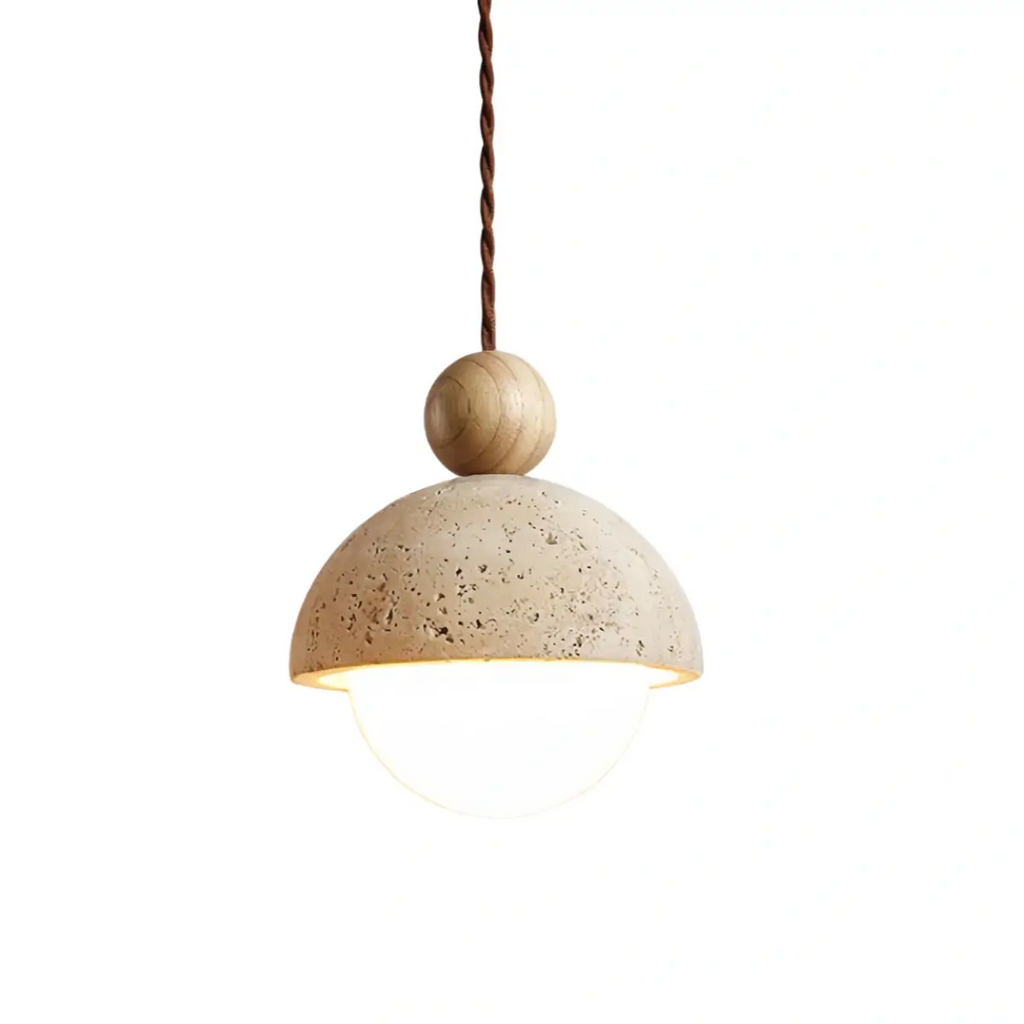 Modern Travertine Pendant Light  —  Natural for Dining Room - Flindria