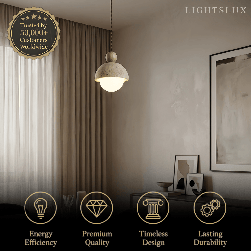 Modern Travertine Pendant Light  —  Natural for Dining Room - Flindria