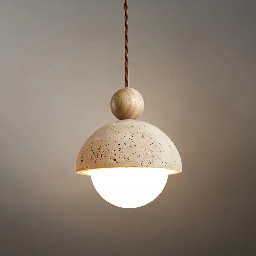 Modern Travertine Pendant Light  —  Natural for Dining Room - Flindria