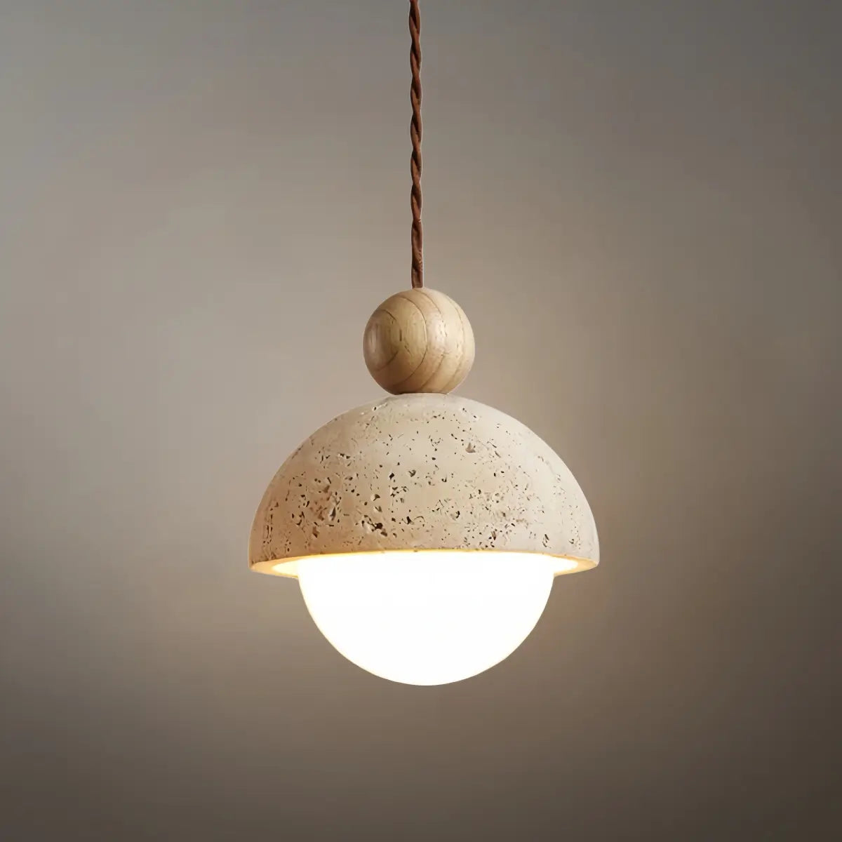 Modern Travertine Pendant Light  —  Natural for Dining Room - Flindria