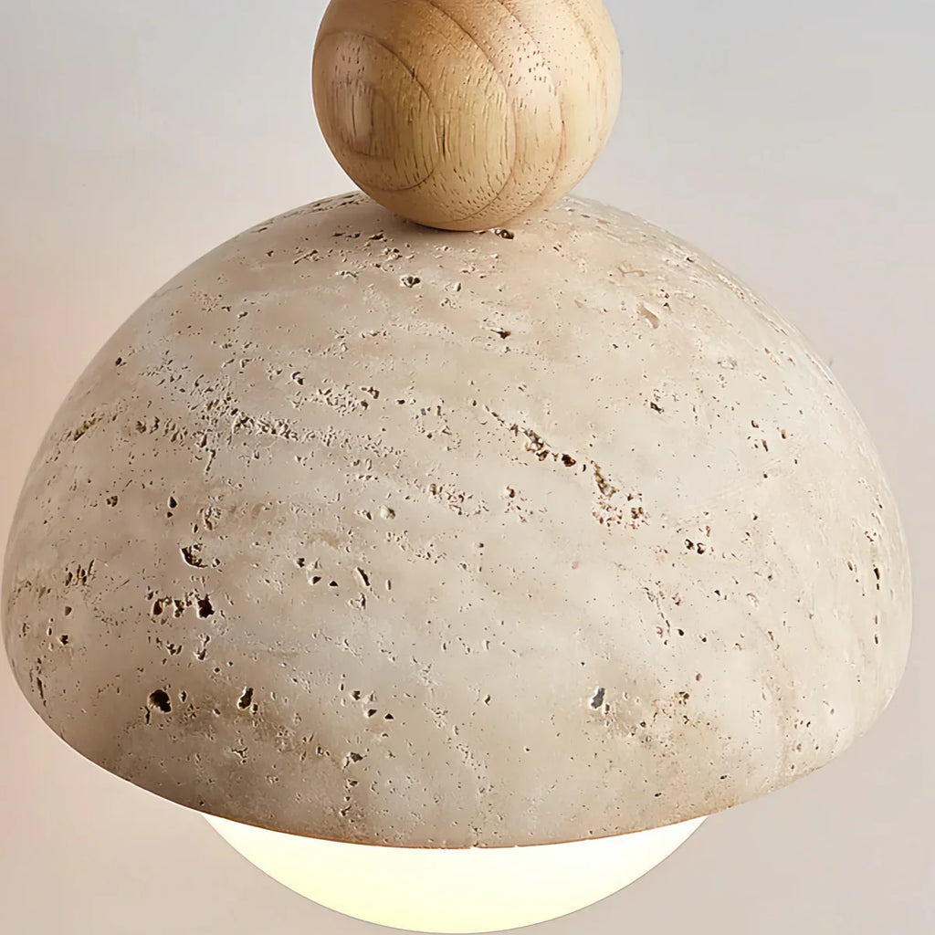 Modern Travertine Pendant Light  —  Natural for Dining Room - Flindria